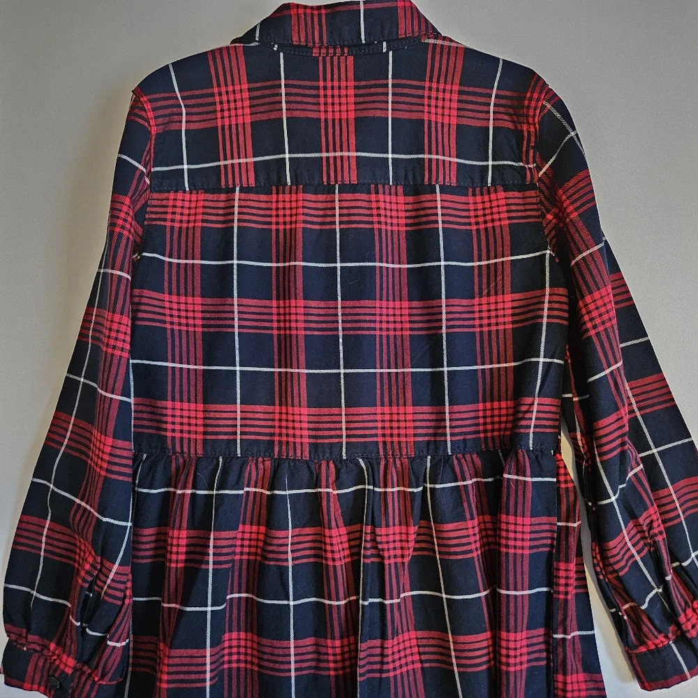 Oshkosh b'gosh Girls Red Plaid Button Down Dress